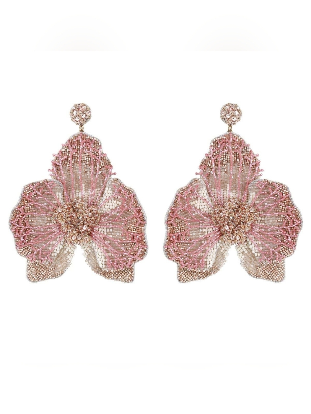 Deepa Gurnani Catarina Beaded Orchid Drop Earrings